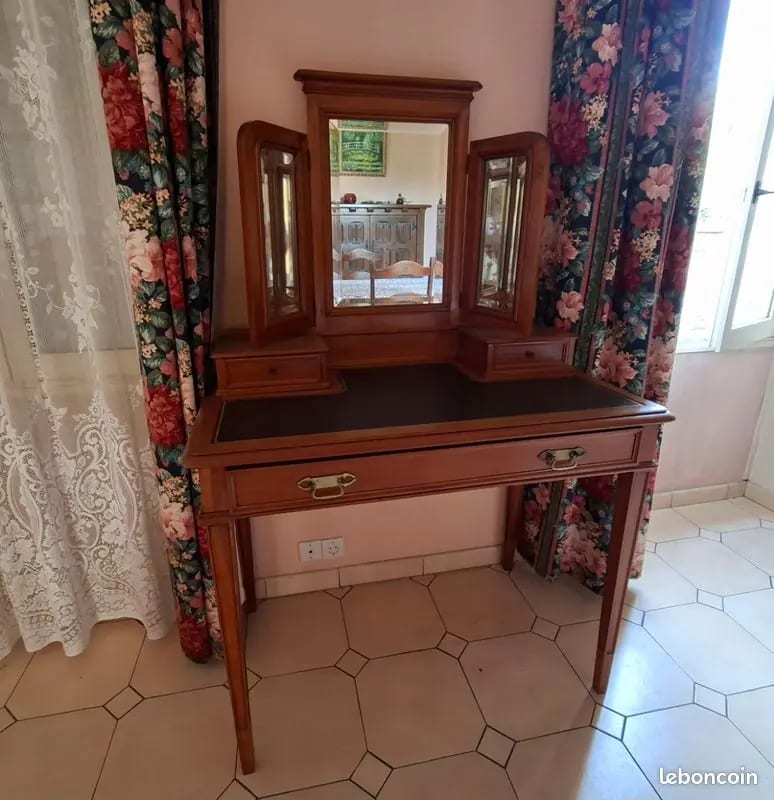 coiffeuse ancienne en poirier · photo 1